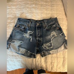 Levi’s ripped jean shorts